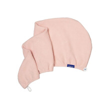 Hair Drying Towel Ultra Absorbent Microfiber Hair Wrap with Secure Button Closure Peach Pink