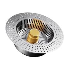 Gold Stainless Steel Kitchen Sink Strainer Basket Prevents Clogging with Density Food Catcher