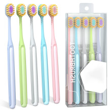Soft Toothbrush for Adults with Wide Head and Soft Bristles, Ergonomic Grip, 5 Pack Couple Set