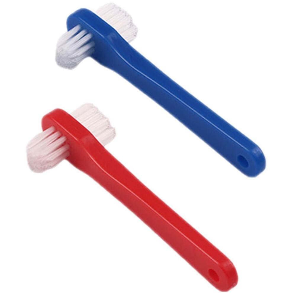 Dual Sided Denture Brush for Partial and Full Dentures with Ergonomic Grip and Travel Size