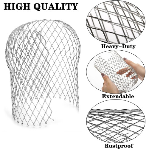 12 Pack Aluminum Gutter Guards with Expandable Downspout Strainers, Rustproof Mesh for Clog Prevention 2