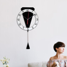 Large Wall Clock 23 Inch Silent Non Ticking Black and White Modern Decorative Clock for Living Room