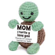 Crochet Turtle Plush – Handmade Stuffed Animal for Mom – Cute Birthday or Mother's Day Gift