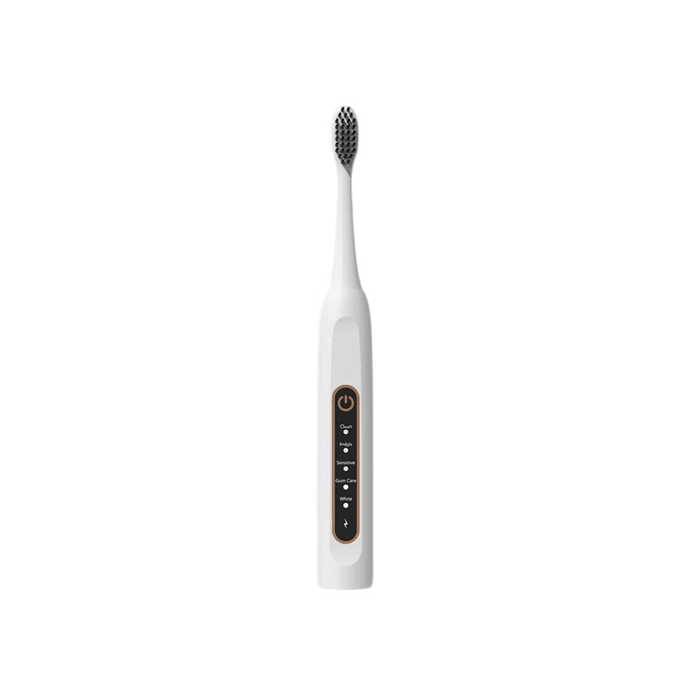 White Electric Toothbrush Usb Rechargeable Sonic With 5 Modes 10000 Rpm Ultra Soft Bristles