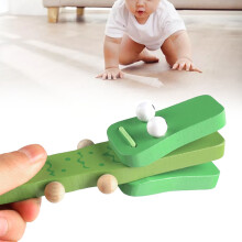 Grüne Holz Tier-Castañetas-Spielzeug für Kinder, Musik & Bildung