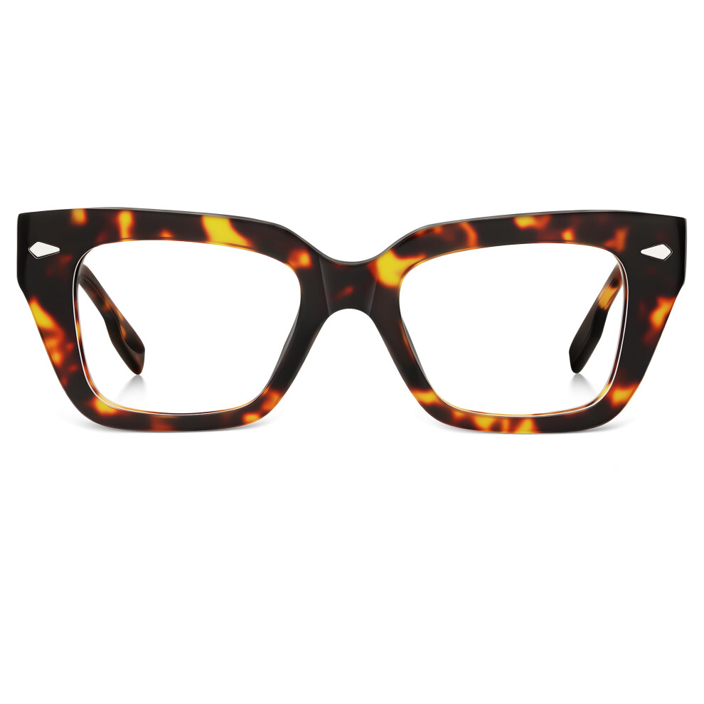 Tortoise Cat Eye Reading Glasses 2.0x Magnification for Women and Men Retro Acetate Frames