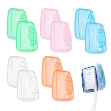 Toothbrush Head Cover Set of 10, Durable Protective Case for Travel and Home, Assorted Colors