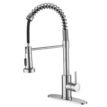 Black Stainless Steel Pull Down Kitchen Faucet Arc SUS304 Dual Sprayer Rust Resistant