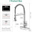 Black Stainless Steel Pull Down Kitchen Faucet  Arc SUS304 Dual Sprayer Rust Resistant 5