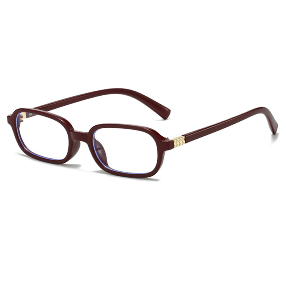 Red/Blue/Light Wine Retro Square Blocking Reading Glasses 2.0X Magnification For Women