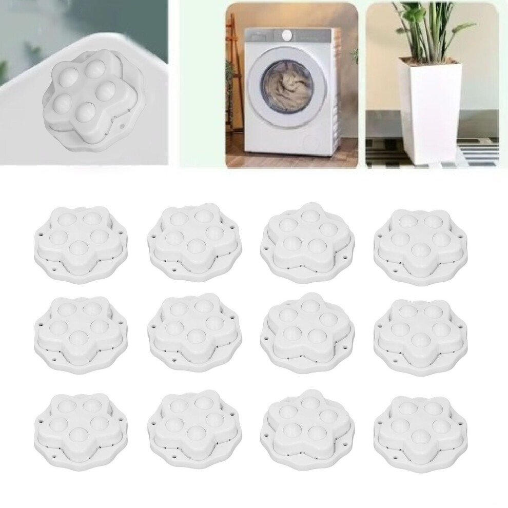 12Pcs White Abs Swivel Wheels 20Kg Load 360 Rotation 9471384768427