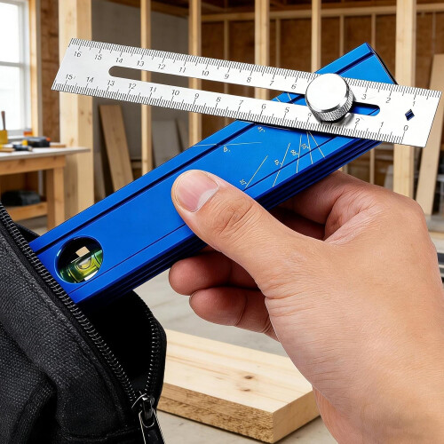 Woodworking Scribe Tool with Adjustable Multi Angle Measuring Gauge and Builtin Bubble Level for Carpentry 1