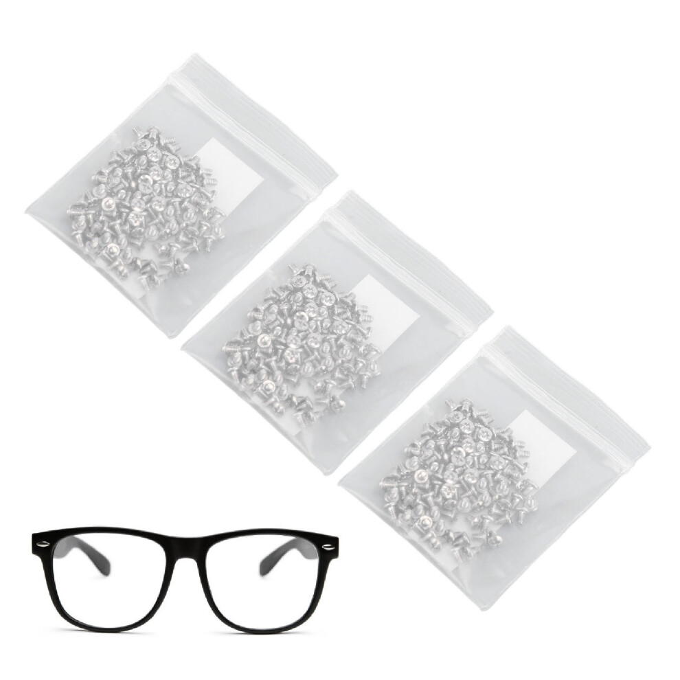 300Pcs Metal Eyeglass Screws Kit Repair Maintenance 2.5X1.2X2mm