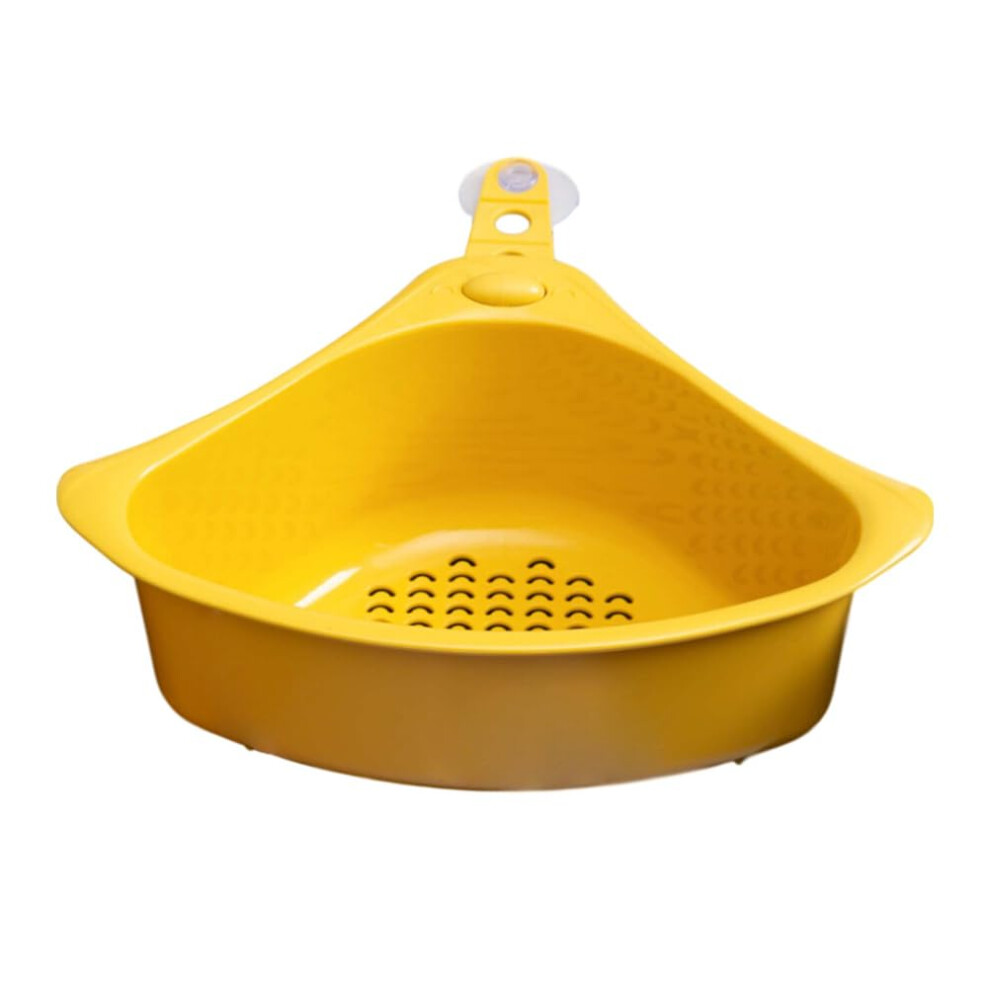 Kitchen Sink Strainer Basket With Suction Cup, Spacesaving Triangle Corner Food Drainer Organizer 9169991926797