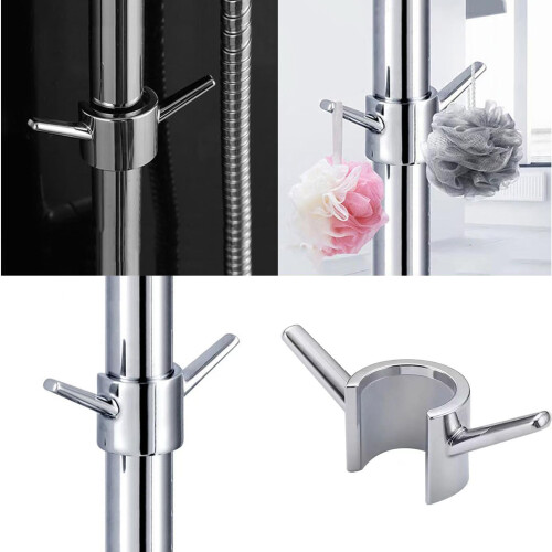 No Drill Shower Rod Hooks with Rust Resistant Finish for Bathroom and Kitchen Versatile Use 1