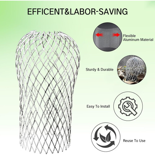 8 Pack Expandable Aluminum Gutter Guard Downspout Filter for Preventing Clogs and Leaf Protection 2
