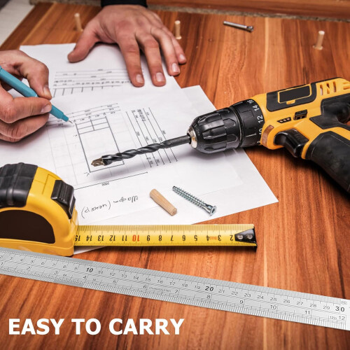 3Pcs Stainless Steel Engineering Rulers with Accurate DoubleSided Scale for Architecture and School 1