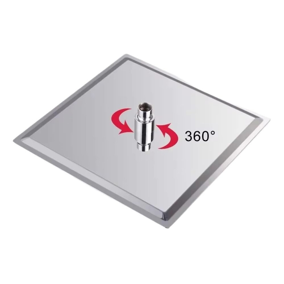 8 Inch Stainless Steel Pressure Rain Shower Head Large Flow Square Chrome For Bathroom 9092120689853