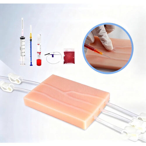 IV Practice Kit with Realistic Vein Simulation, 2pcs Silicone Injection Training Pad for Nurses and Students 1