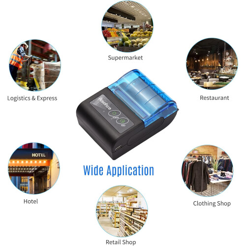 Portable Receipt Printer 58mm Bluetooth Thermal Printing Wireless USB for Android and Windows 2