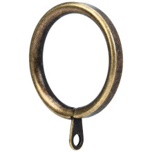 42Pcs 1.5 Inch Metal Curtain Rings with Eyelet, Antique Brass Finish, Fits Up to 1.25 Inch Rod