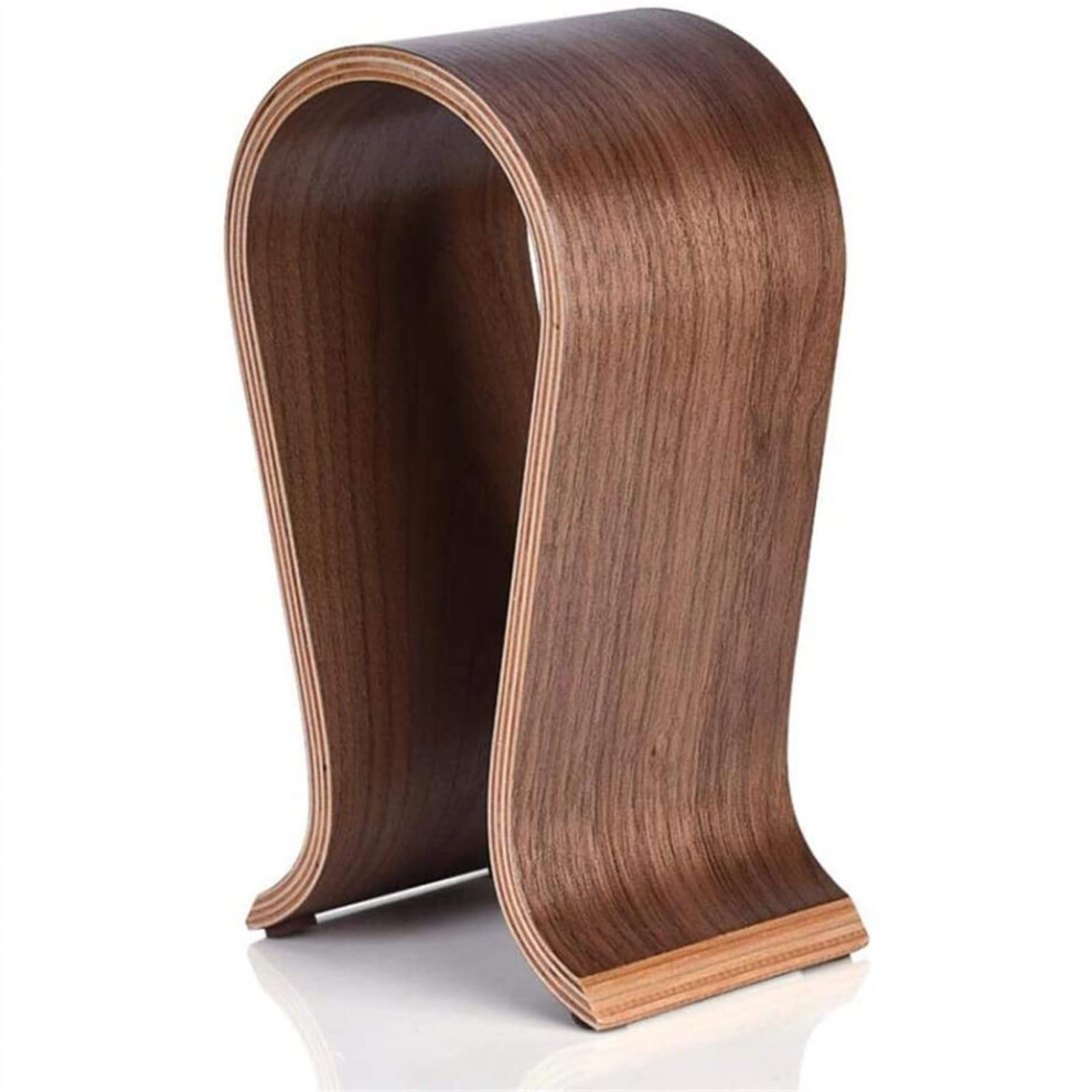 Wooden Walnut Headphone Stand For Desk With Stable Nonslip Base And Dust Scratch Protection 9092120692228