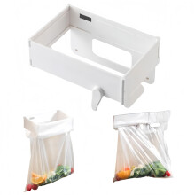 Collapsible Trash Bag Holder 2 Pack for Kitchen Cabinet Door and Under Sink, Foldable Plastic Bin