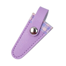 Embroidery Scissors Sheath PU Leather Protective Cover Vintage Pattern Small Blade Protection Pink Purple