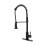 Matte Black Pull Down Kitchen Faucet with Dual Mode Spray, 360 Rotation, Solid Brass 1