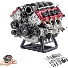 Mini V8 Engine Model Kit with Supercharger, Real Running DIY Build for RC Cars and Adults