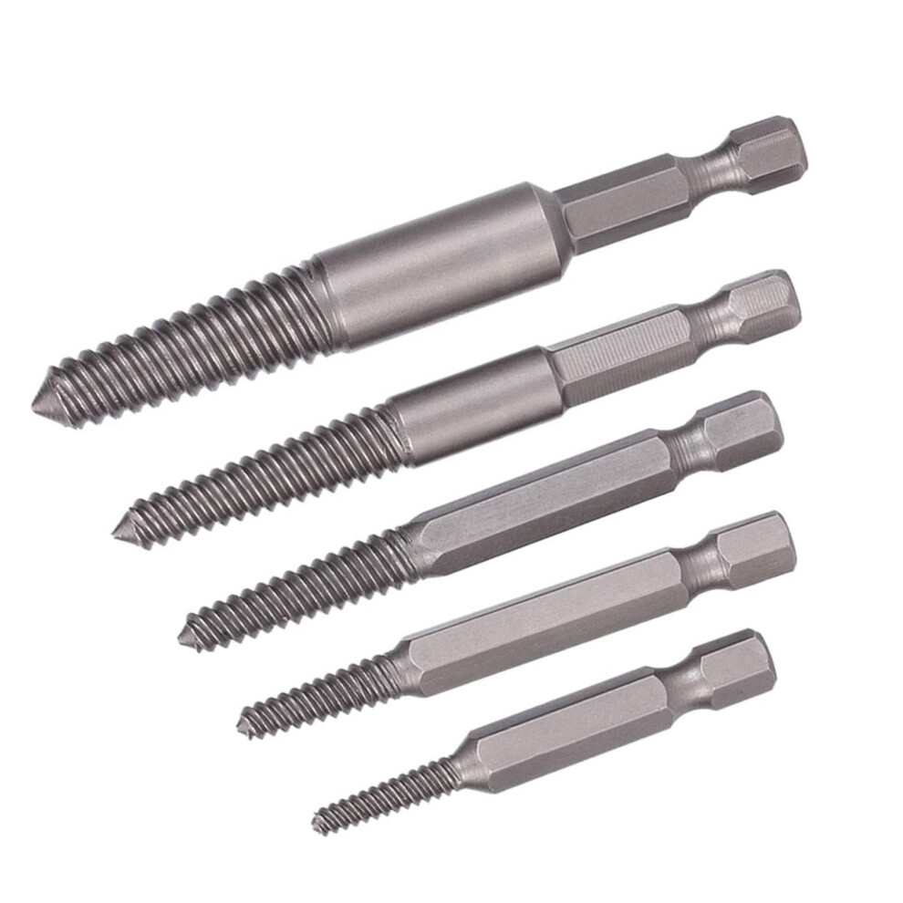Screw Extractor Set With Effective Spiral Grip For Rusted And Damaged Bolt Removal, 5Pcs Multisize 9053599273622
