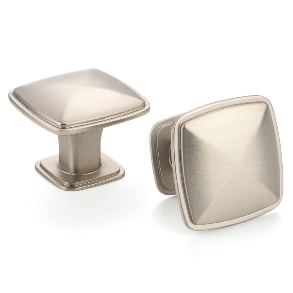 10 Pack Square Brushed Nickel Cabinet Knobs Satin Nickel Drawer Knobs For Kitchen And Bathroom 9169991935614