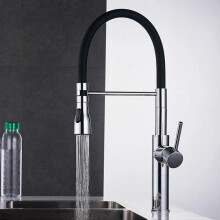 Brushed Nickel Chrome Kitchen Sink Faucet Dual Spout Single Handle Hot and Cold Mixer Tap