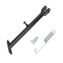 Cavalletto laterale di ricambio per moto da cross e pit bike, in lega metallica, con piastra inferiore allargata, finitura nera antiruggine, facile