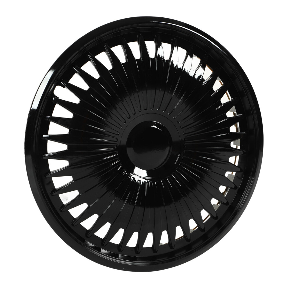Dustproof 14In Wheel Hubcaps Sporty Abs Set Black 7055741524905