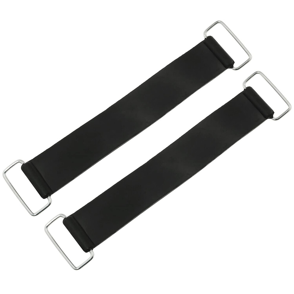 2Pcs Nonslip Rubber Battery Strap With Shockabsorbing Grip, 7.1X1in Elastic Holder Black 9092120698152
