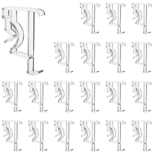 20 PCS Clear Plastic Valance Clips for Horizontal Blinds 2.17 Inch Hidden Replacement Clips