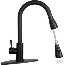Pull Down Kitchen Faucet Brushed Nickel Single Handle Stainless Steel with 360 Swivel Spout and Dual Spray Modes