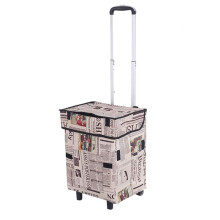 Foldable Shopping Trolley with Waterproof Bag, Aluminum Handle and 41L Large Capacity Wheels