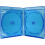 BluRay Disc Case 21mm Holds Six Discs with Clear Artwork Sleeve Blue Replacement DVD Case 3