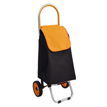 Folding Shopping Cart with Smooth Silent Wheels, Waterproof Removable Bag, Lightweight Metal Frame for Elderly Travel