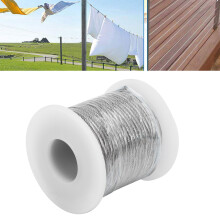 Corda argentata in acciaio inossidabile 304, lunga 49 piedi, diametro 2 mm, resistente ai raggi UV.