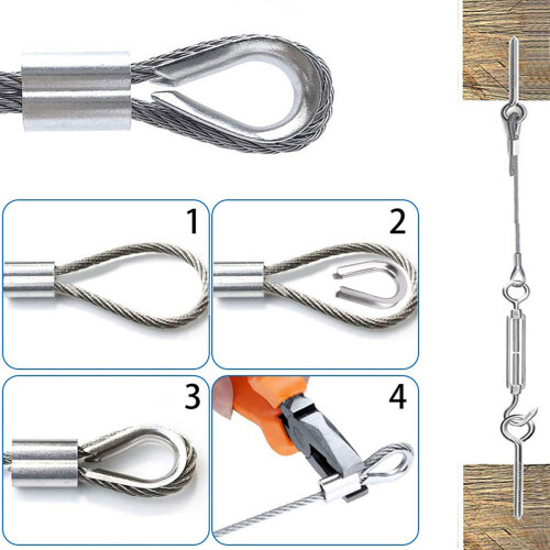 Kit de cable de acero inoxidable 304, resistente a los rayos UV 2