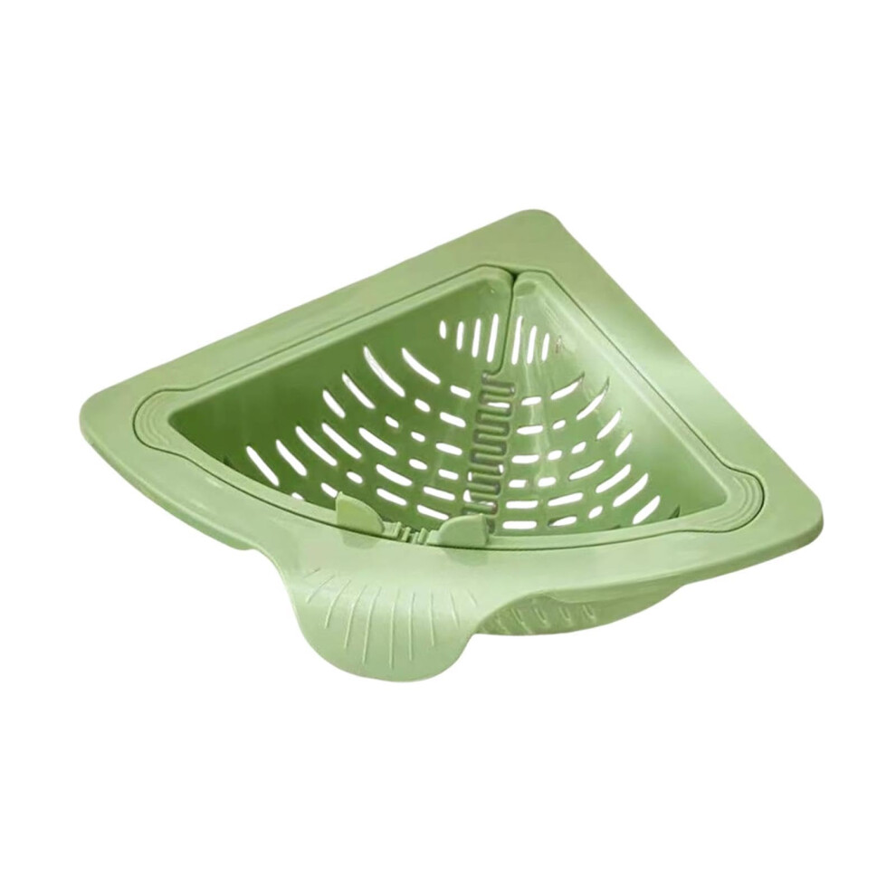 Kitchen Sink Strainer Basket, Triangular Space Saving Sink Corner Organizer With Easy Clean Handle, Green 9073542298939
