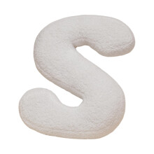 Letter Pillow S White Soft Plush Alphabet Cushion for Sofa Bed Living Room Decor Gift