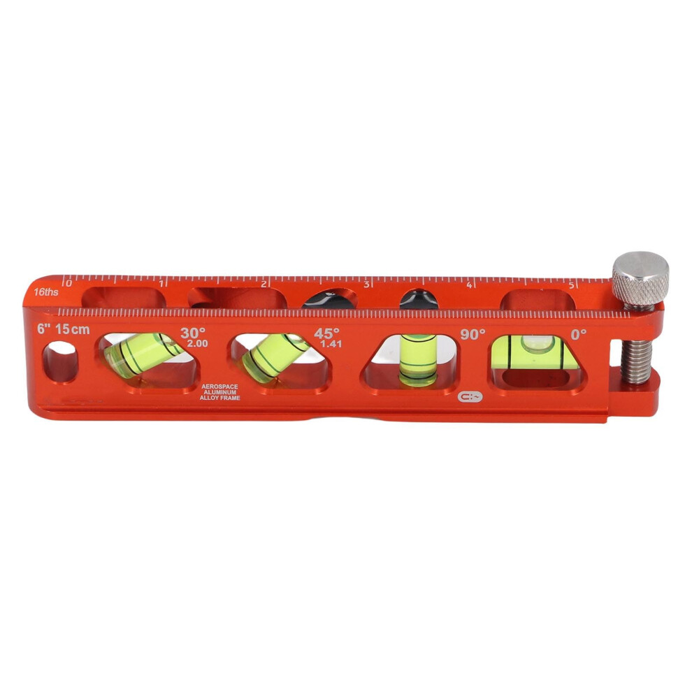 6 Inch Magnetic Bubble Level Ruler With Imperial And Metric Scale For Precise Measurements Orange 9455672214490