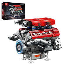 Reobrix Set Costruzione Motore V8 per Adulti, 1101 PCS Blocchi Meccanici con Motore Realistico, Modello DIY