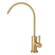 Brushed Gold Drinking Water Faucet 304 Stainless Steel RO System Tap for Kitchen Sink, 360 Rotating Spout