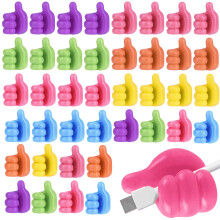 40Pack Silicone Thumb Wall Hooks, SelfAdhesive Cable Organizer Clips for Desk, Keys and Cords