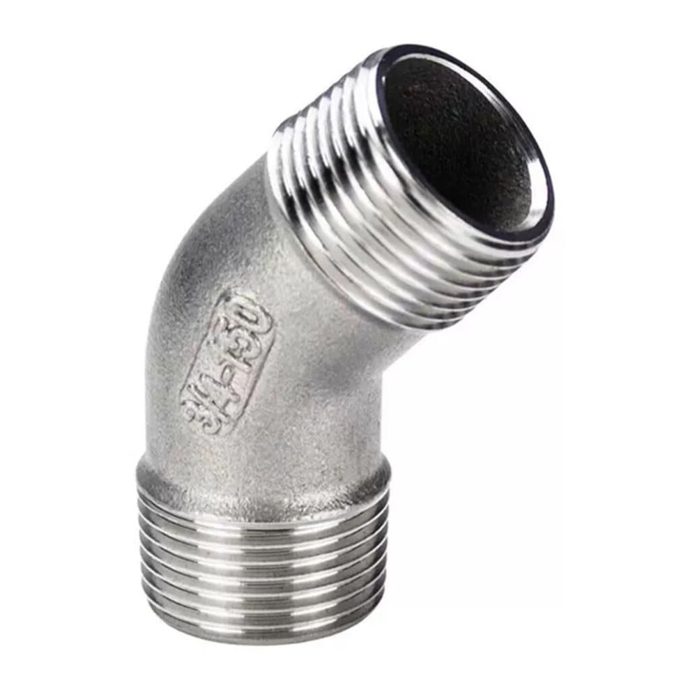 304 Stainless Steel 45 Degree Female Elbow Pipe Fitting, Corrosion Resistant Connector 1/2 Inch 9169991946634